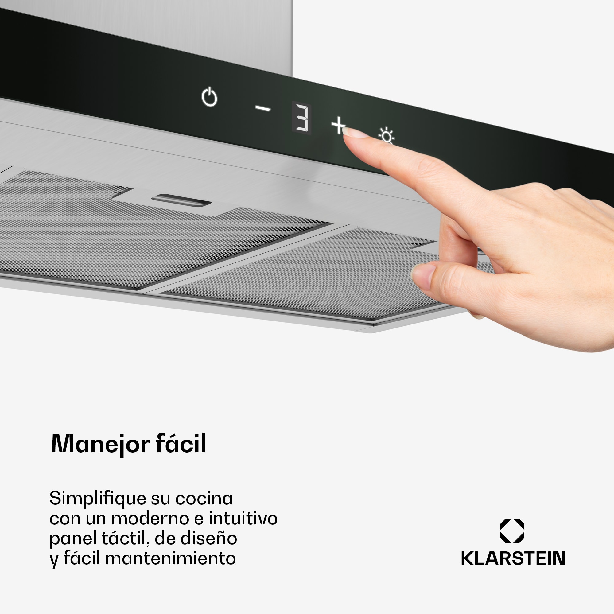 Klarstein CurveVent Campana extractora | 700 m³/h | Táctil | Led | 110 W | CEE A+