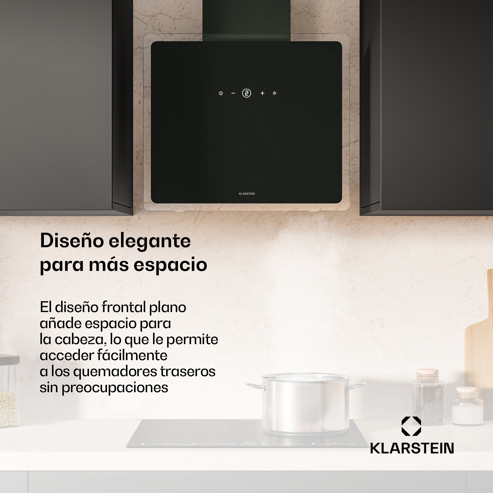 Klarstein AlizeEdge Campana extractora | Táctil | Plana | Silenciosa | Encastrable | A+