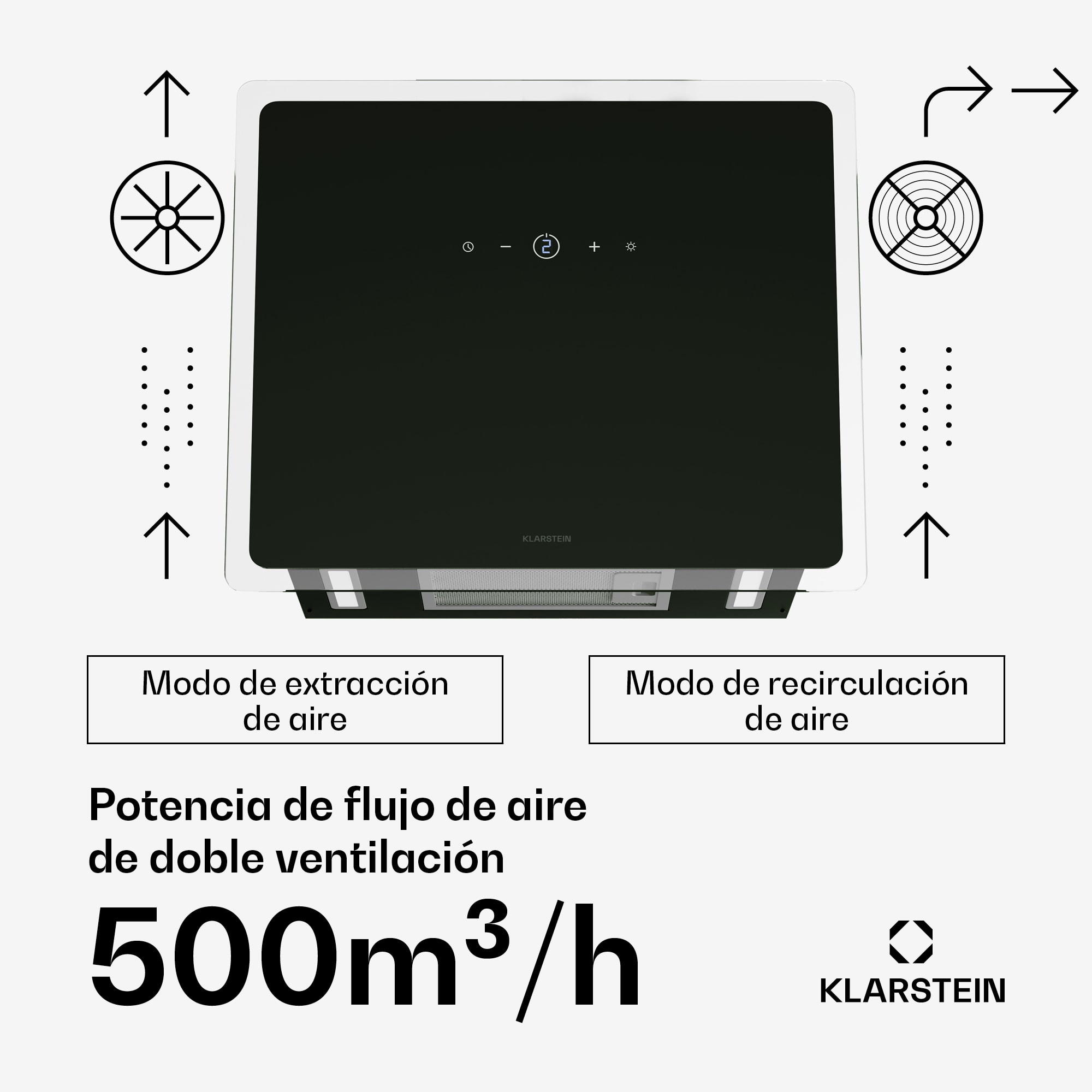 Klarstein AlizeEdge Campana extractora | Táctil | Plana | Silenciosa | Encastrable | A+