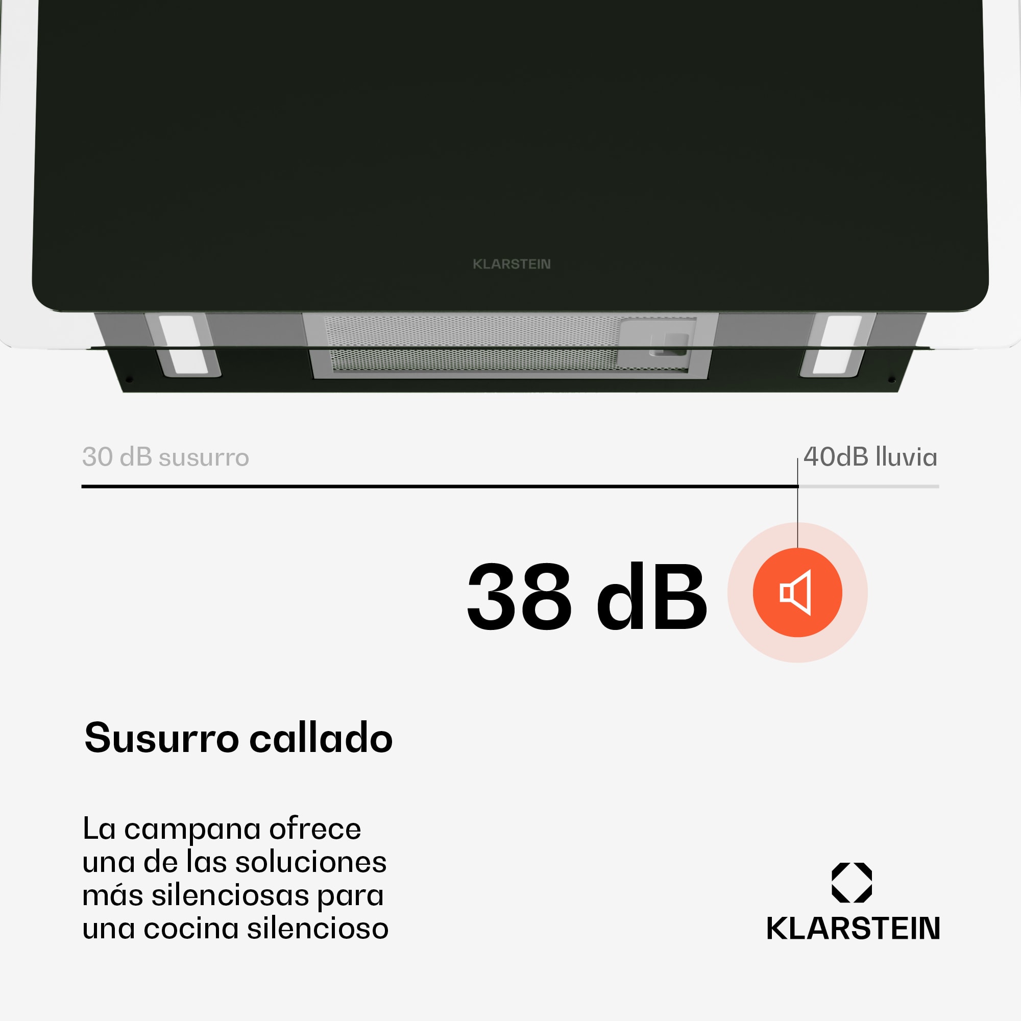 Klarstein AlizeEdge Campana extractora | Táctil | Plana | Silenciosa | Encastrable | A+