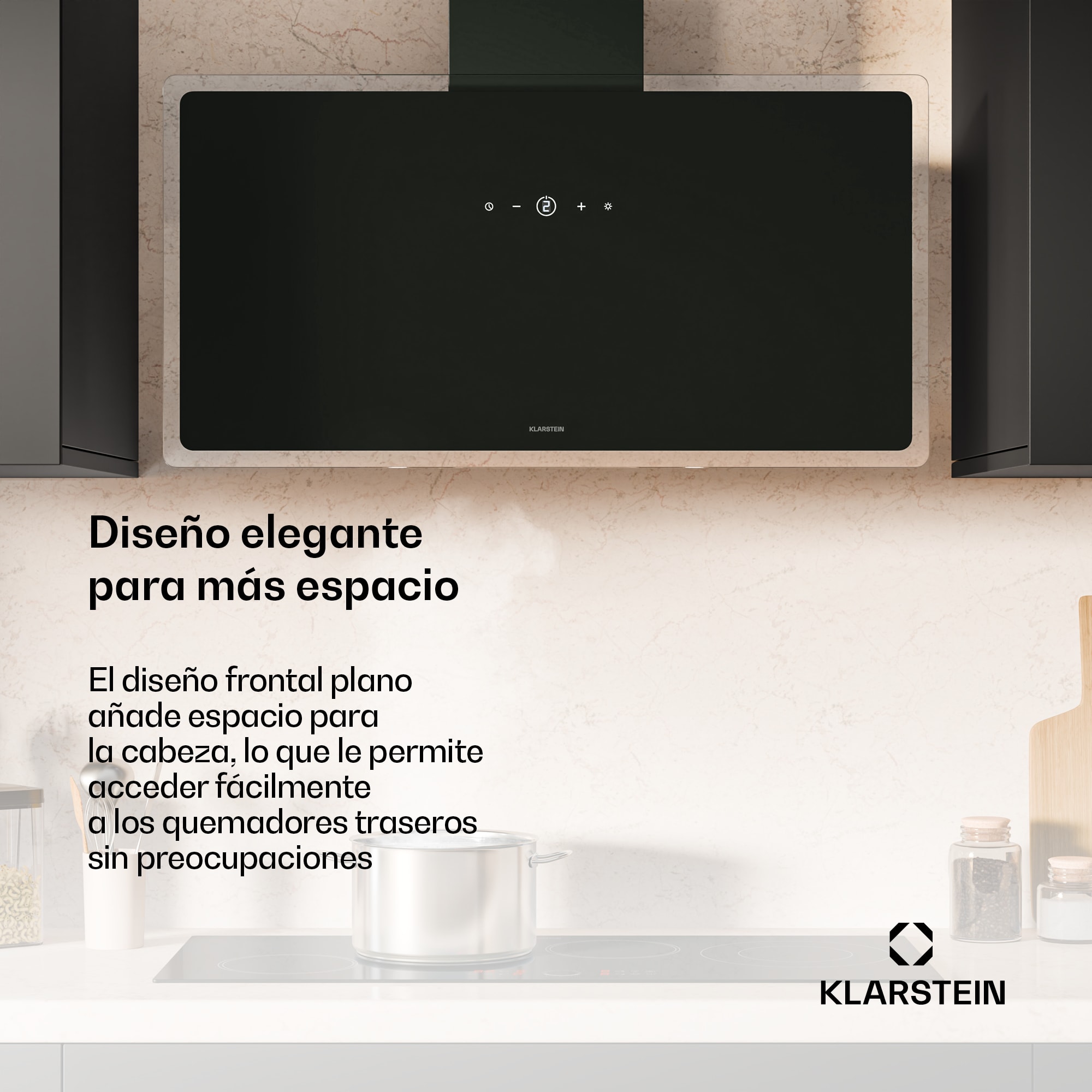 Klarstein AlizeEdge Campana extractora | Táctil | Plana | Silenciosa | Encastrable | A+