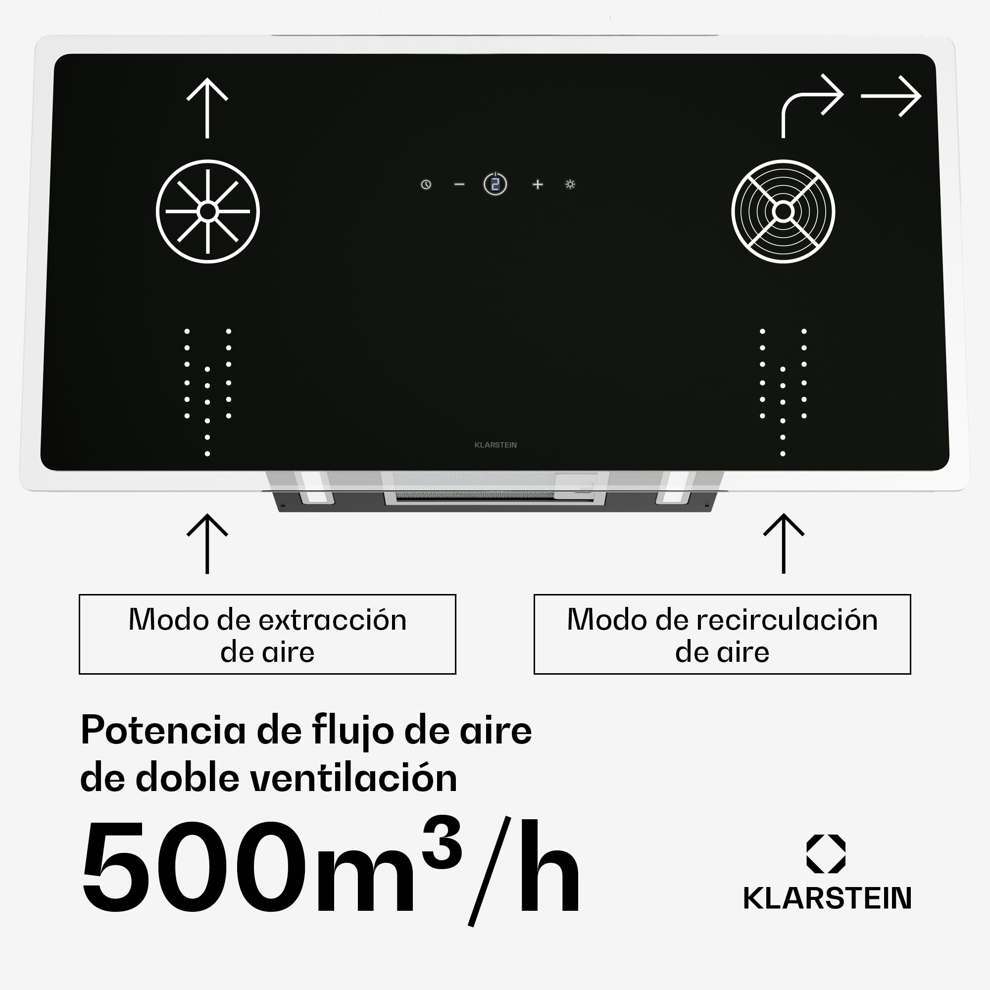 Klarstein AlizeEdge Campana extractora | Táctil | Plana | Silenciosa | Encastrable | A+