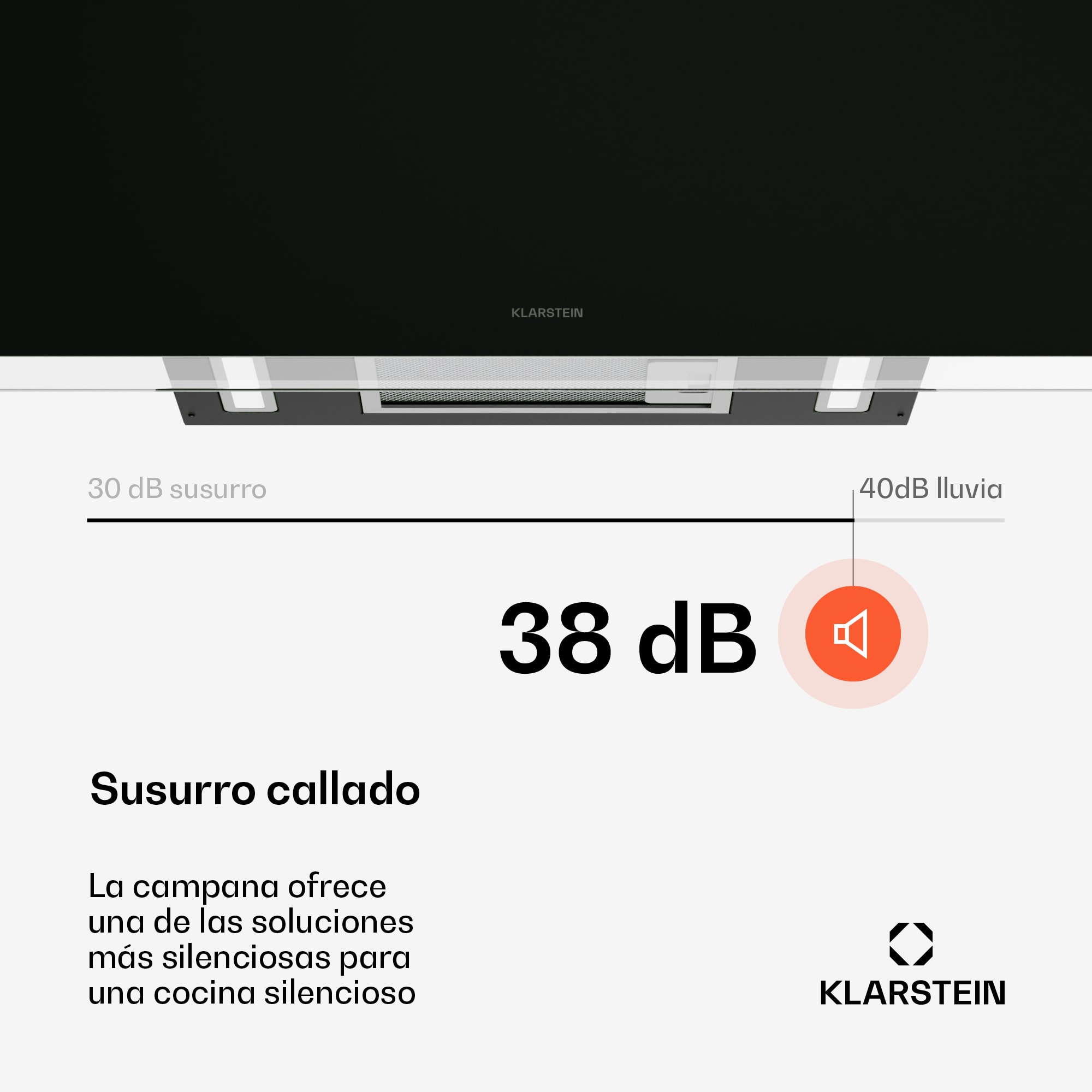 Klarstein AlizeEdge Campana extractora | Táctil | Plana | Silenciosa | Encastrable | A+