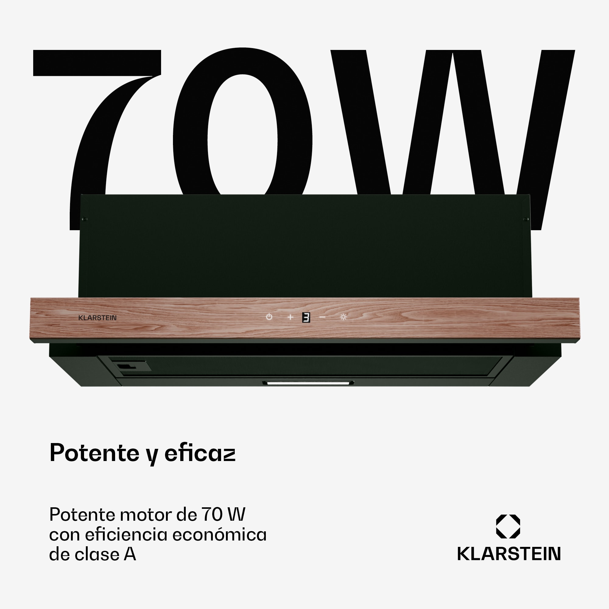 Klarstein Campana extractora ZenFusion | 400 m³/h de flujo de aire | EEK A | extracción de aire/recirculación | 3 niveles | silenciosa