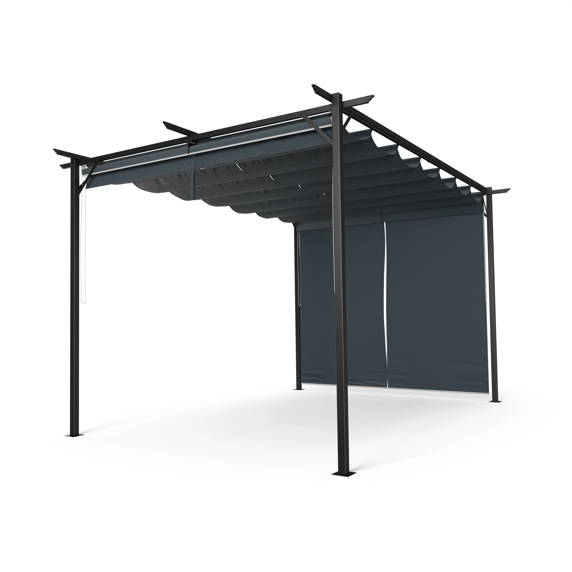 Blumfeldt Pantheon Robust pergola 3x4m weatherproof steel powder-coated side shutters