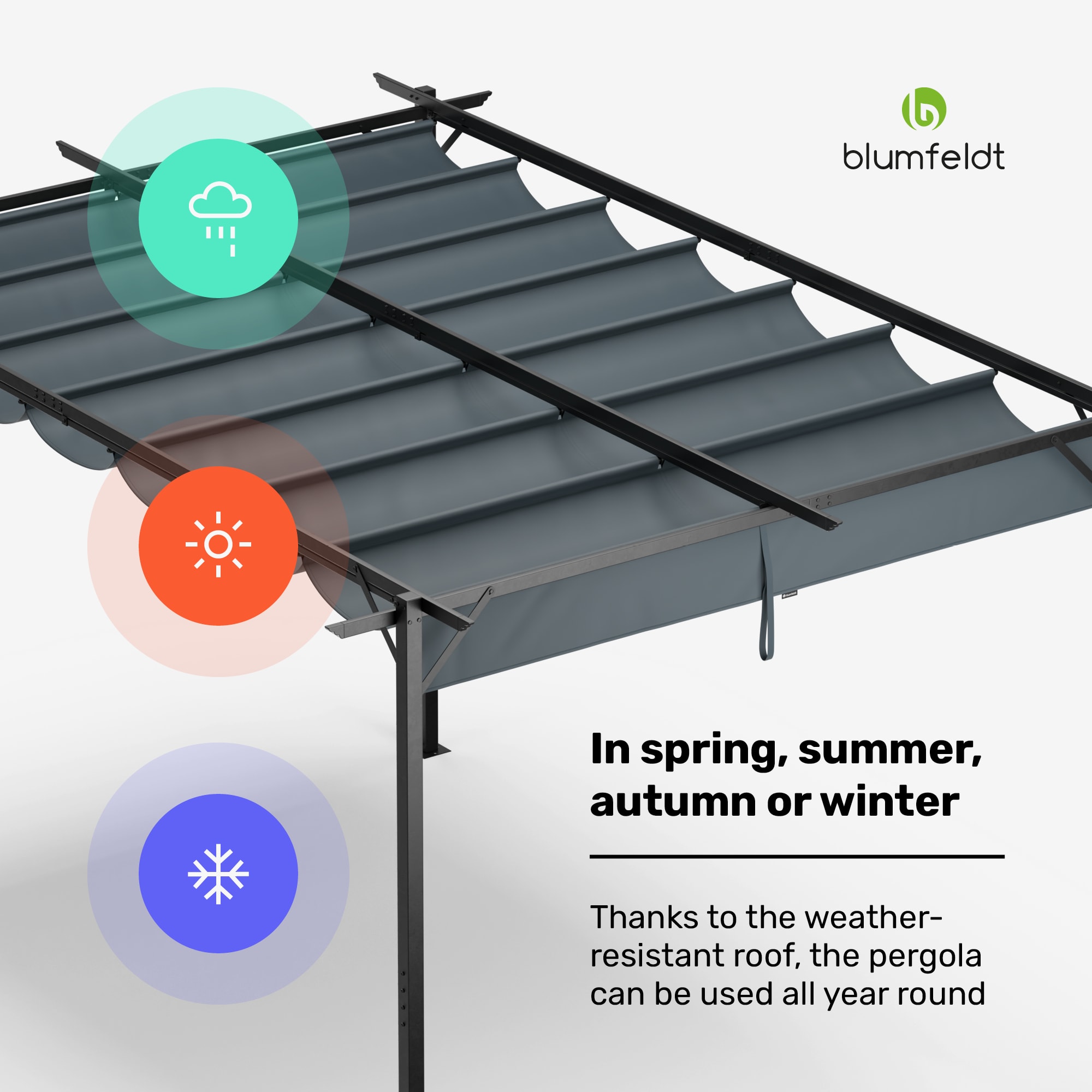 Blumfeldt Pantheon Robust pergola 3x4m weather-resistant powder-coated steel