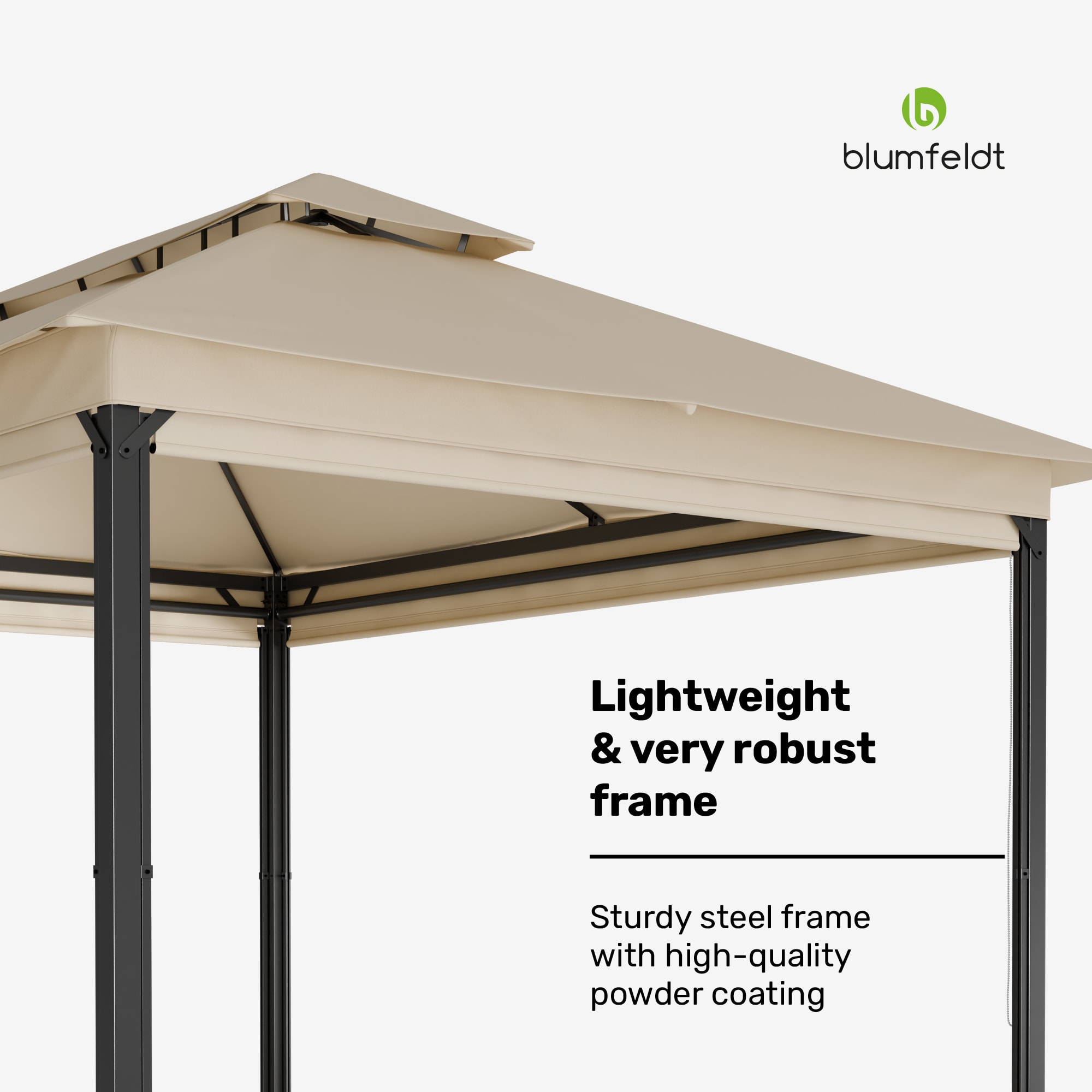 Blumfeldt Grandezza Cortina garden gazebo 3x4 m | weather-resistant | powder-coated | side roller shutters