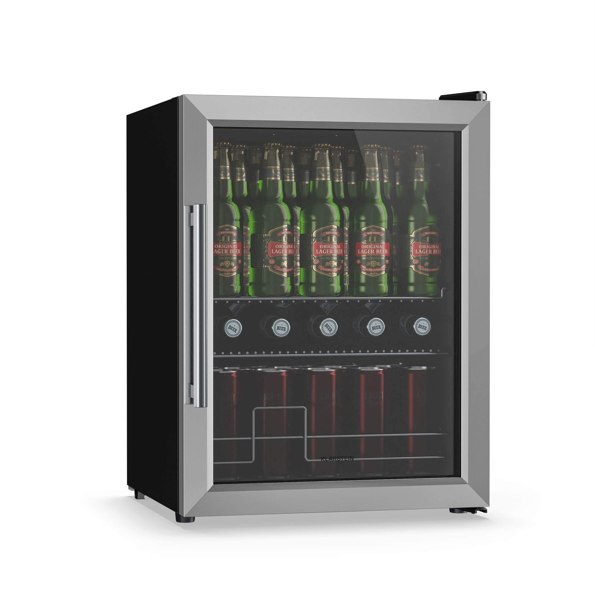 Levně Chladnička na nápoje Beersafe se zrcadlovými skleněnými dveřmi | 64 x 48 cm | Vnitřní LED osvětlení