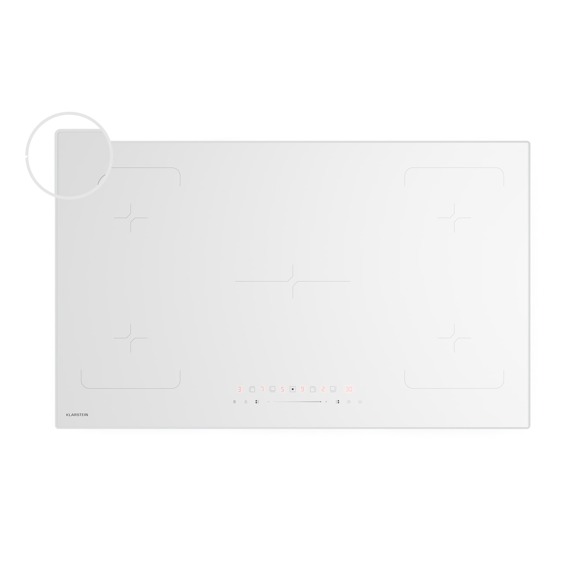 Fotografie produktu: Klarstein Indukční varná deska Velaire | elegantní, minimalistická, výkonná | 5 varných zón | 7.200 W | 90 cm