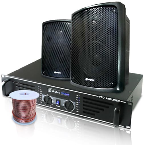 Ascona" PA Boxen Set Verstärker Lautsprecher