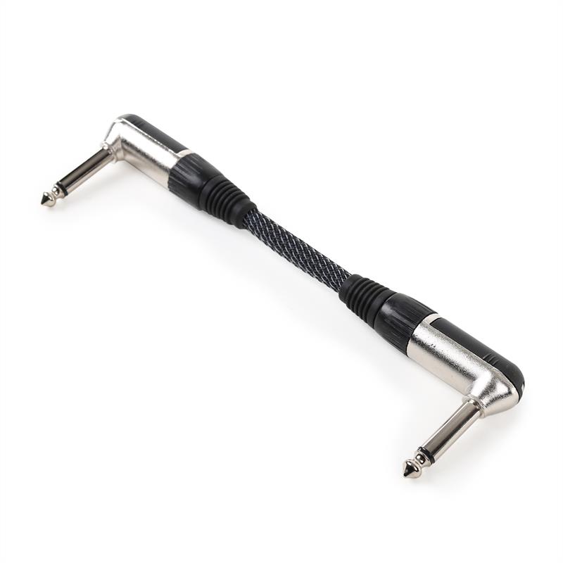 Levně FrontStage patch kabel, sada dvou kabelů, 6.35 mm jack, 15 cm, textilní izolace, zahnuté konektory