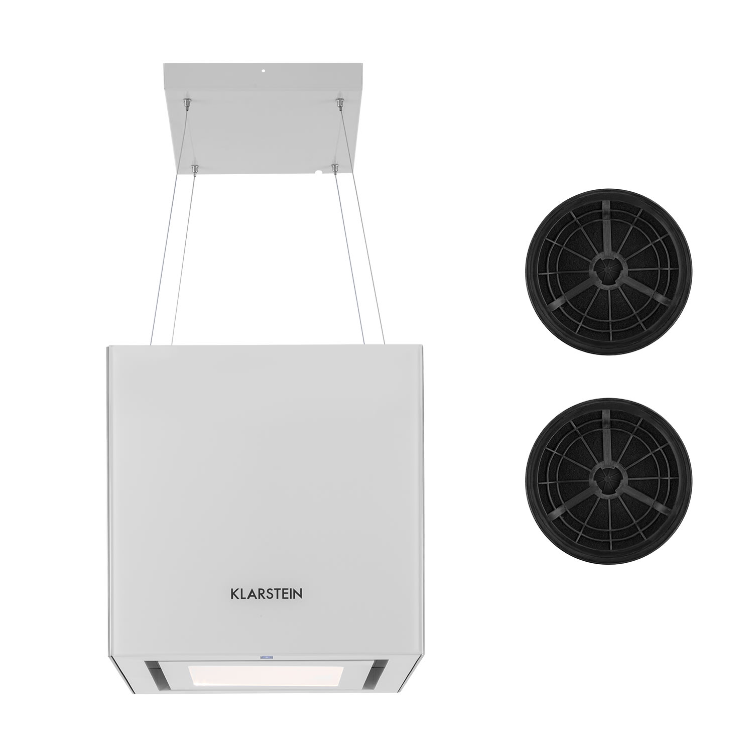 Klarstein Kronleuchter Campana extractora Set de circulación de aire Filtro de carbón activo Blanco