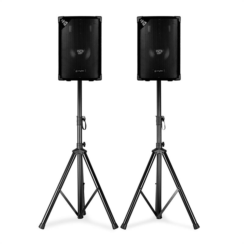 SL8 Discoboxen-Paar mit Stativen 8" Woofer 200Wmax 2x Stativ + Tasche