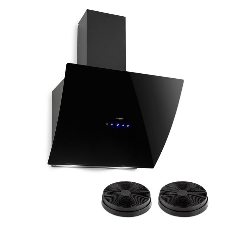 Klarstein Annabelle 60 Cooker Extractor Hood Recirculation Set 595 m³ / h Touch Fitting Black