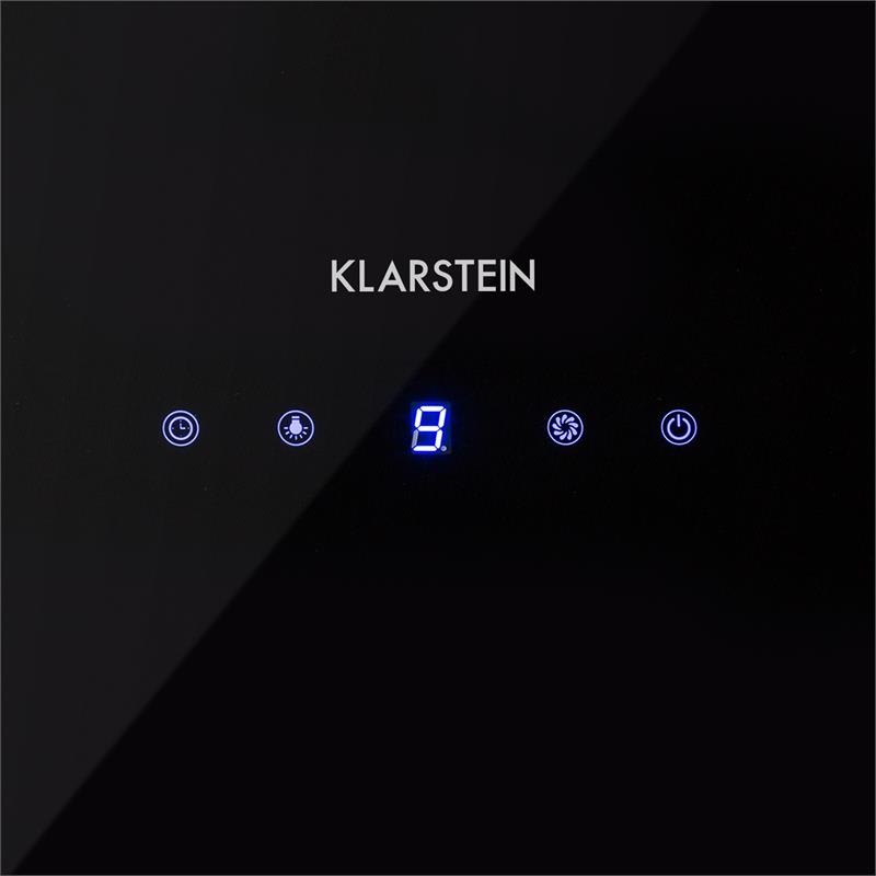 Klarstein Annabelle 60 Cooker Extractor Hood Recirculation Set 595 m³ / h Touch Fitting Black
