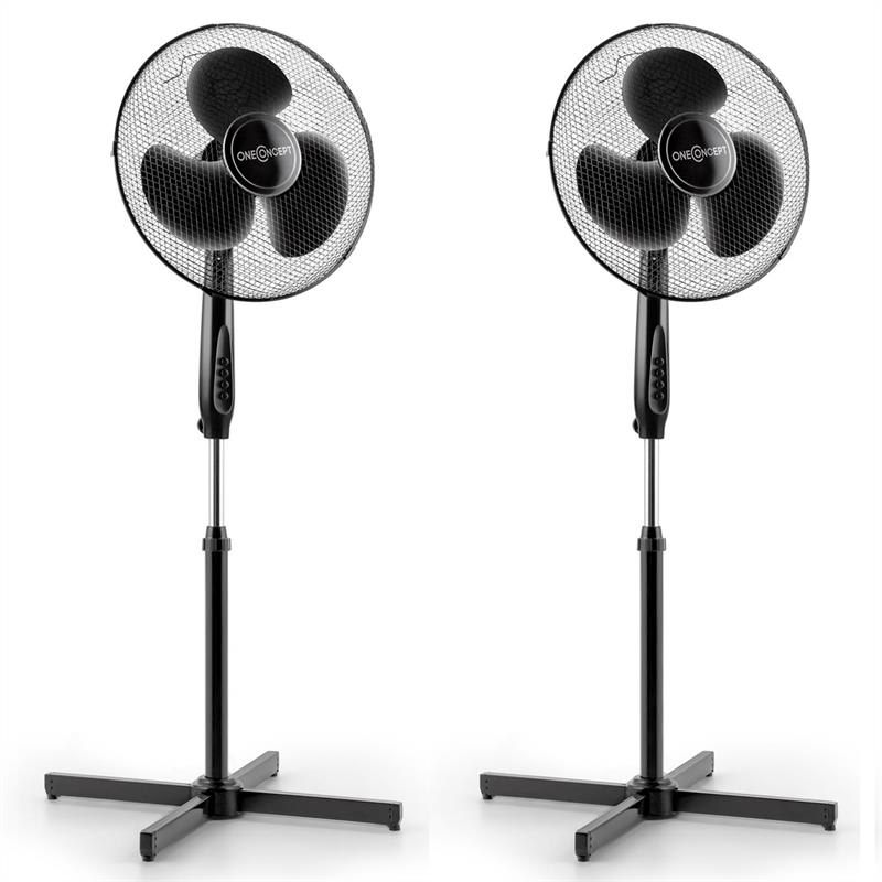 OneConcept Black Blizzard zestaw 2 wentylatorów wolnostojących 40,6cm (16") czarny 50W