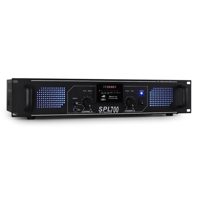 Skytec SPL-700 MP3 černý, PA HiFi zesilovač USB/SD/MP3
