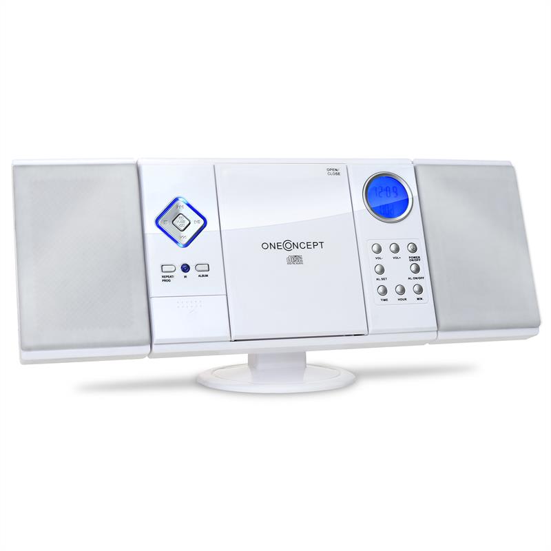 OneConcept V-12-BT, bílá, stereo systém s CD-MP3-přehrávačem, USB, SD, AUX