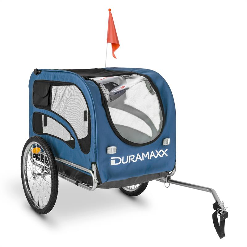 E-shop DURAMAXX King Rex, príves na bicykel pre psov, 250 l, 40 kg, oceľové rúry, modrý