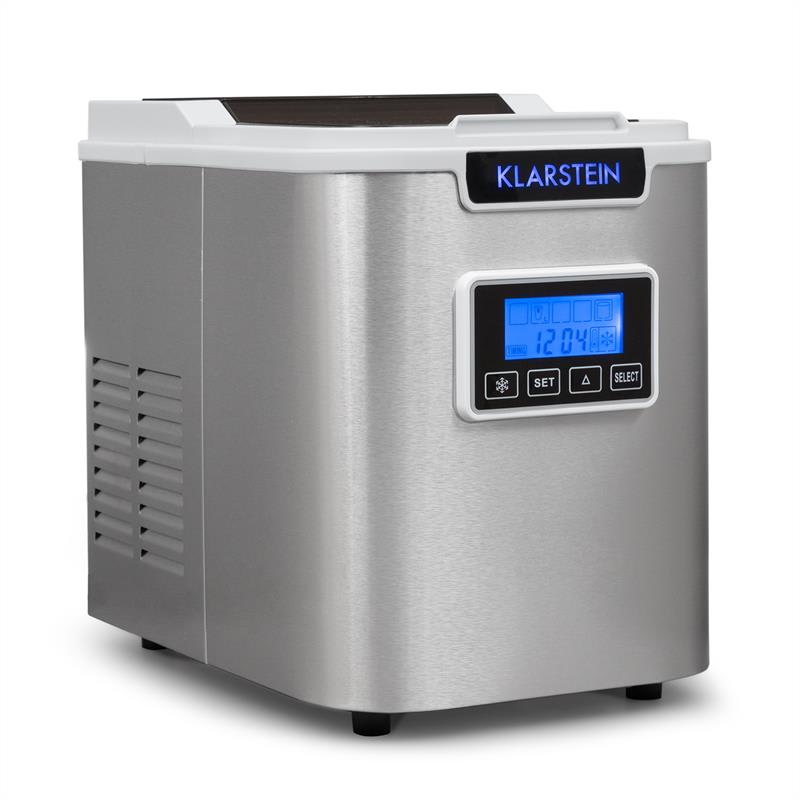 E-shop Klarstein ICE6 Icemeister, zariadenie na prípravu kociek ľadu, 12 kg/24 hod., nerezová oceľ, biela