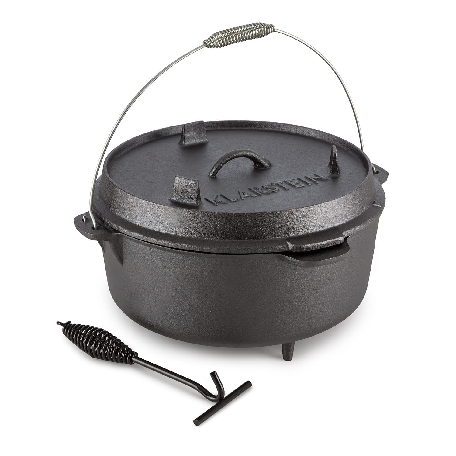 Klarstein KLARSTEIN HOTROD 145, negru, vas de fontă, vas barbeque 12 QT / 11,4 l, fontă