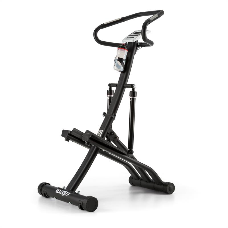 Klarfit treppe, černý, power stepper, domácí trenažér, senzor pulsu, skládací