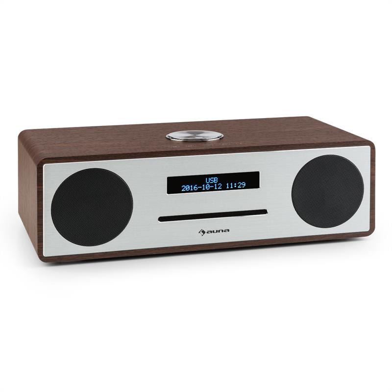 E-shop Auna Standford DAB-CD-rádio DAB+ bluetooth USB MP3 AUX FM, farba vlašského orecha