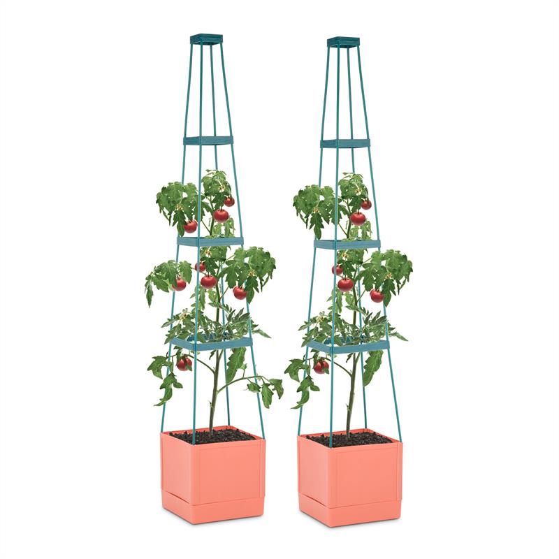 E-shop Waldbeck Tomato Tower, črepník na paradajky, set 2 ks, 25 x 150 x 25 cm, mriežka na upínanie, PP