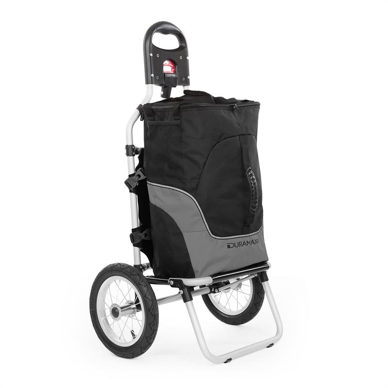 E-shop DURAMAXX Carry Grey, cyklovozík, vozík za bicykel, ručný vozík, max. nosnosť 20 kg, čierno-sivý