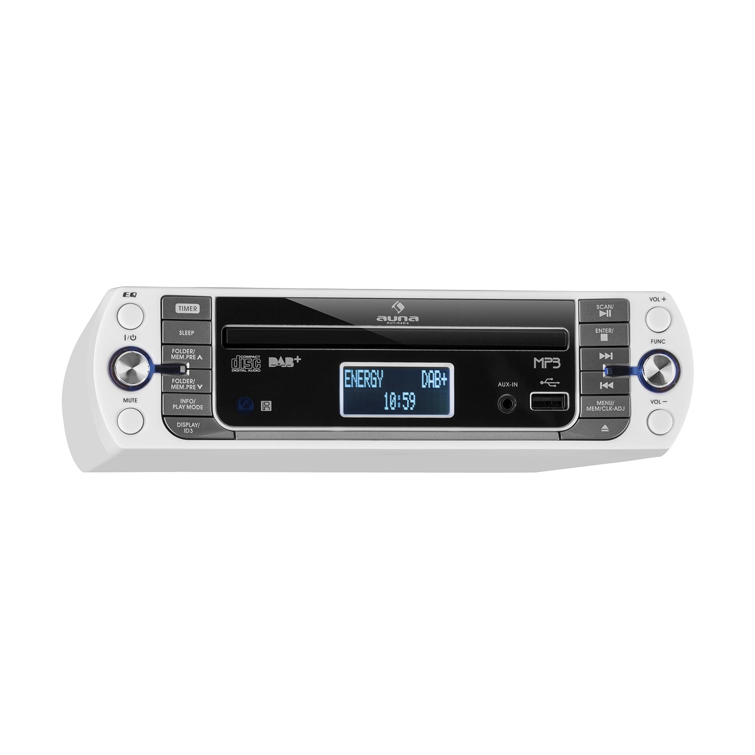 Auna KR-400 CD kuchynské rádio, DAB+/PLL FM rádio, CD/Mp3 prehrávač, strieborné