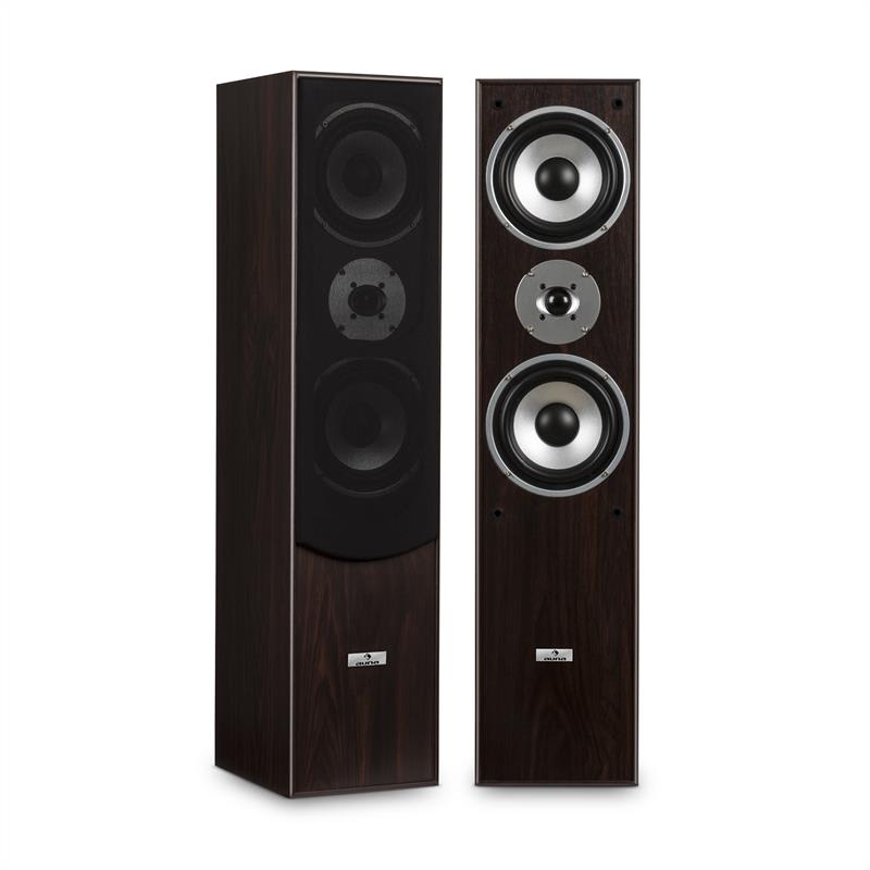 Auna l766 3-utas bassreflex hifi hangfal pár, diófa