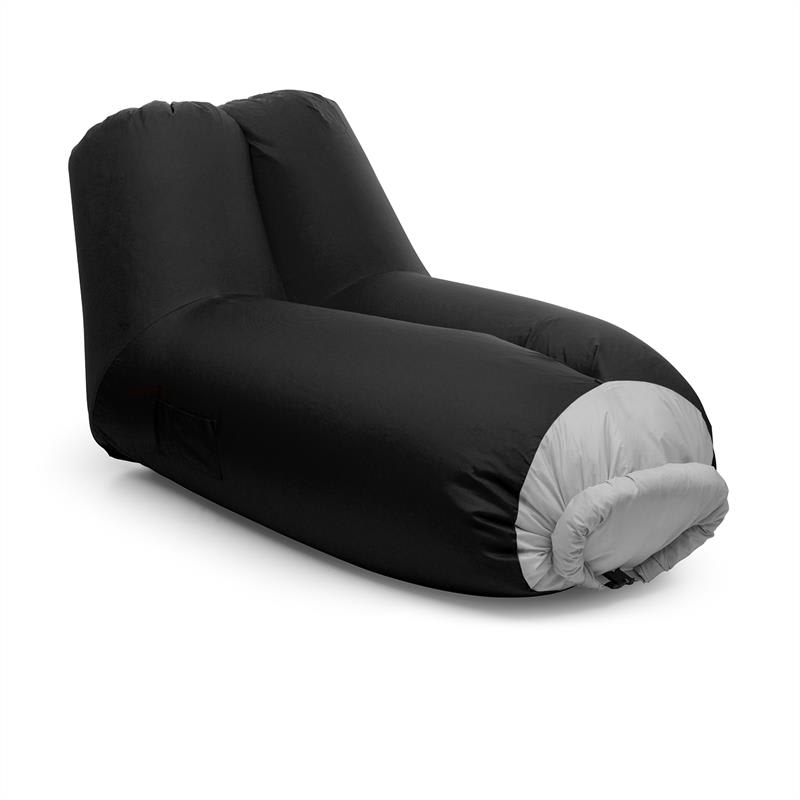 Levně Airlounge, nafukovací sedačka, 90 x 80 x 150 cm, batoh, pratelná, polyester, černá