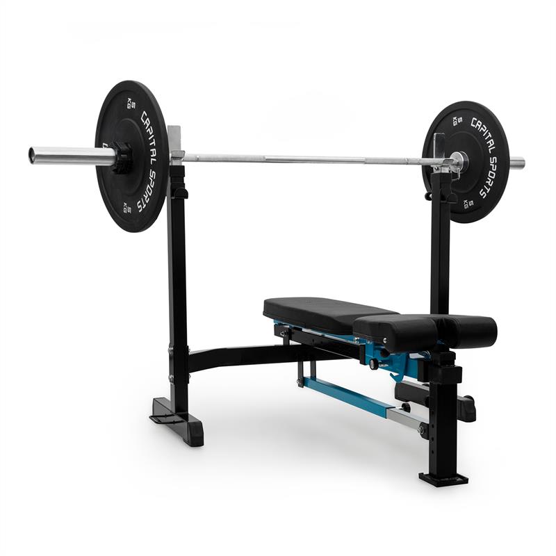 Levně Capital Sports Benchex, posilovací lavice, šikmá a plochá lavička, do 250 kg, modrá