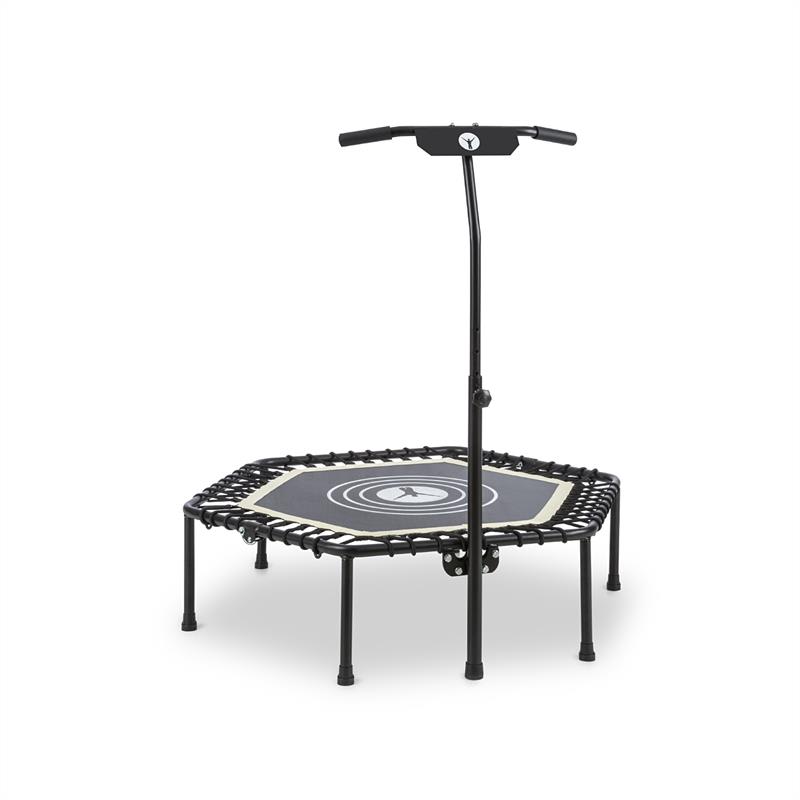 Klarfit jumpanatic, fitness trampolína, 44“ / 112 cm o, rukoväť, sklápacia, biela