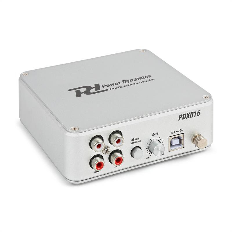 E-shop Power Dynamics PDX015, phono predzosilňovač, softvér, USB 2.0 pripojenie, strieborný