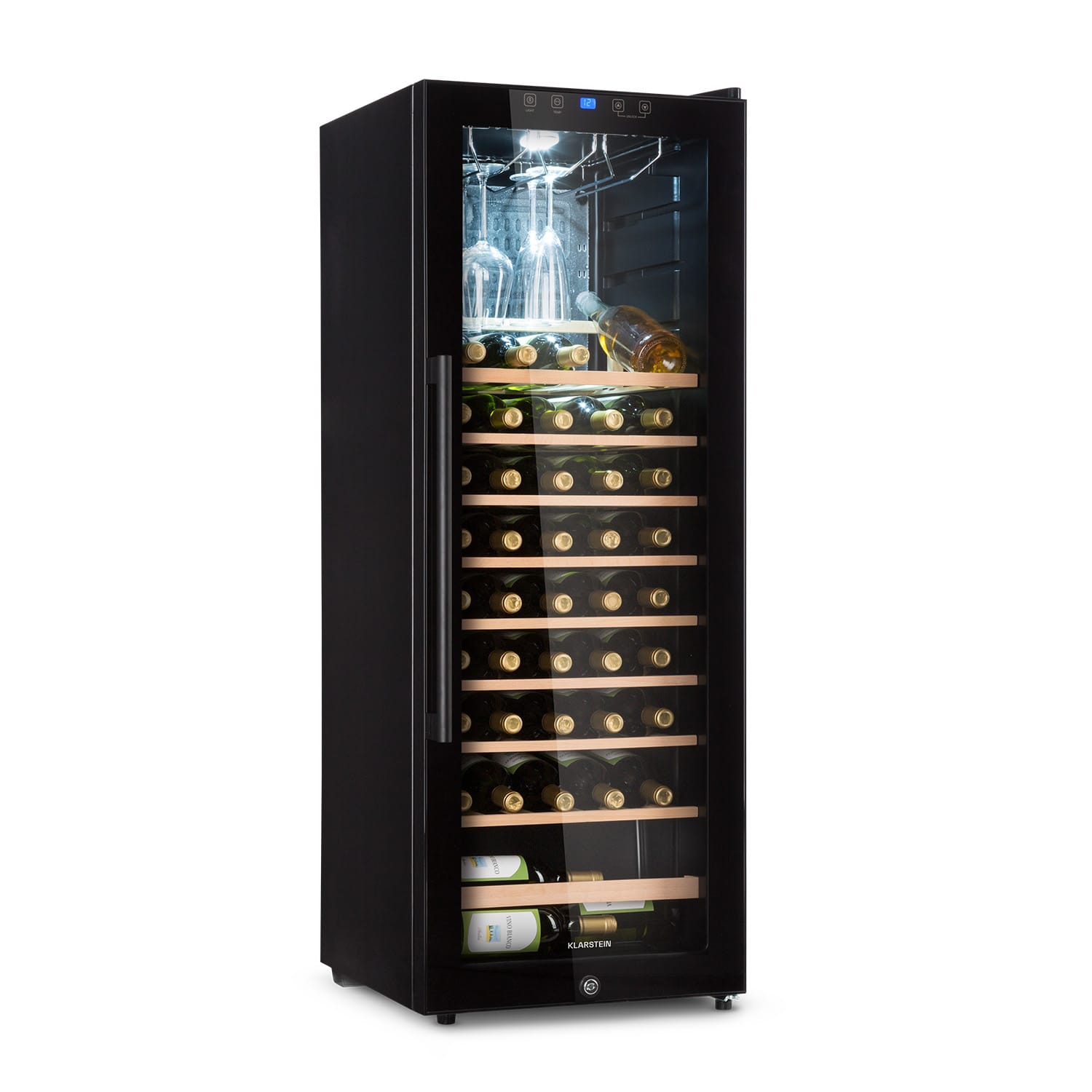 Klarstein Barossa 54 Uno Wine Fridge 155 L 54 Bottles  Glass Door Touch LED