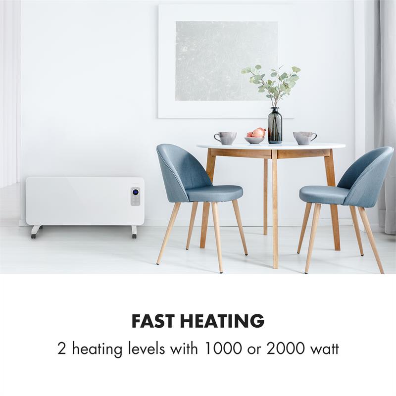 Klarstein Hot Spot CV20 Konvektorelement 2000W IP24 fjärrkontroll vitt