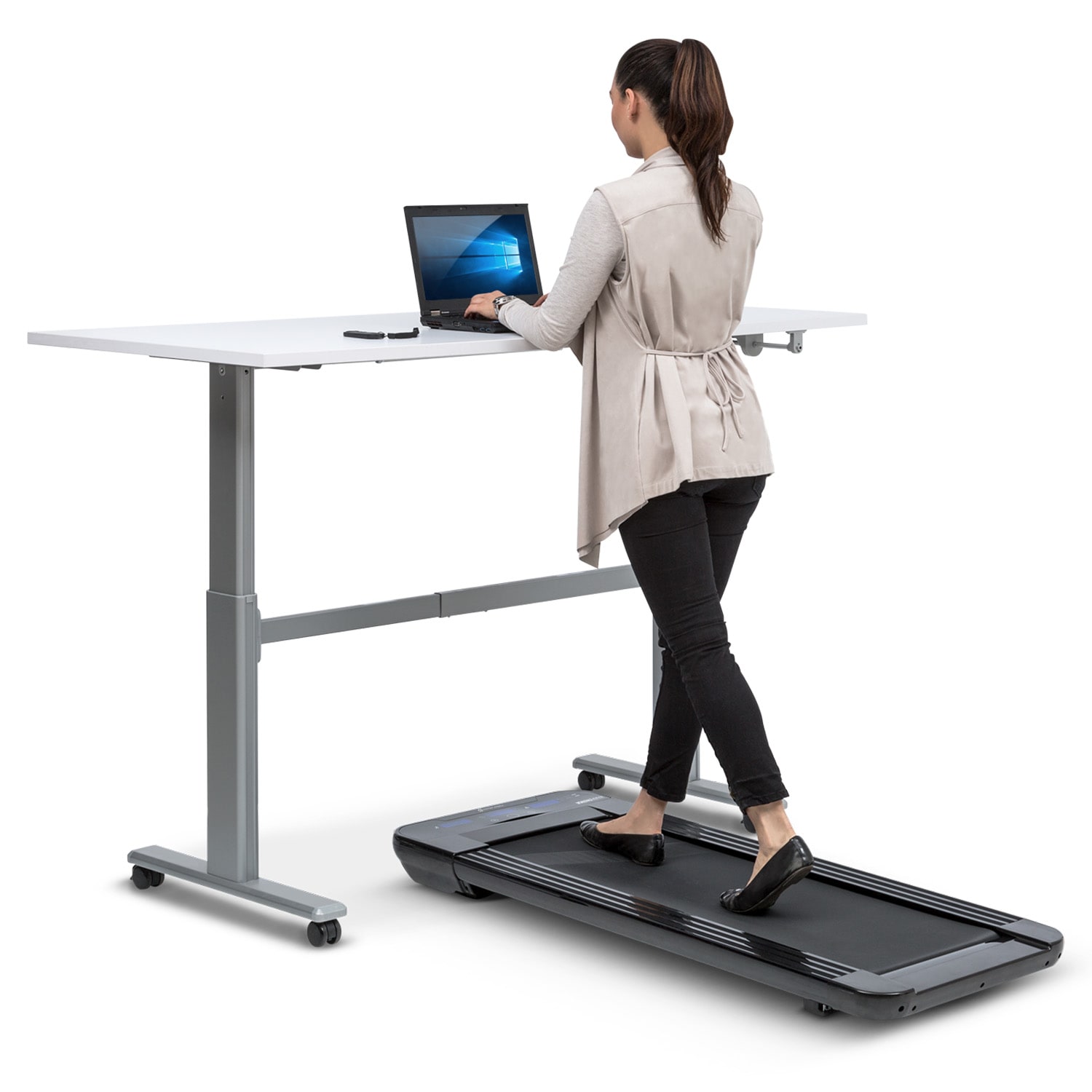 Capital Sports Workspace Go, bandă de alergare, 350 W, 0.8 - 6 km/h, înălțime 11 cm, negru