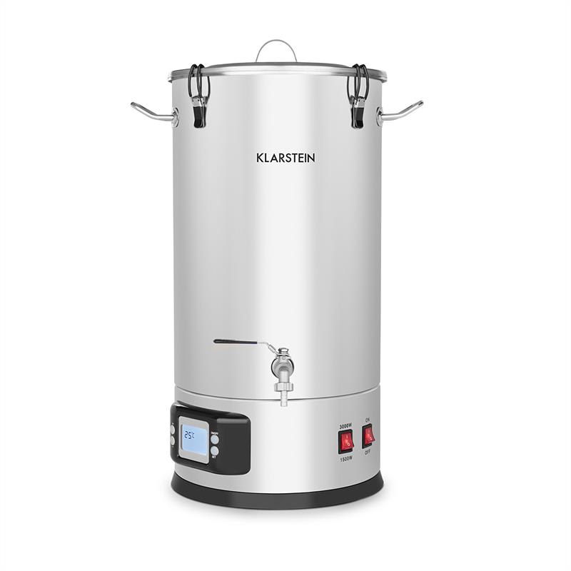 Klarstein Maischfest, sörfőző üst, 5 részes 1500/3000 W, 30 l, LCD nemesacél