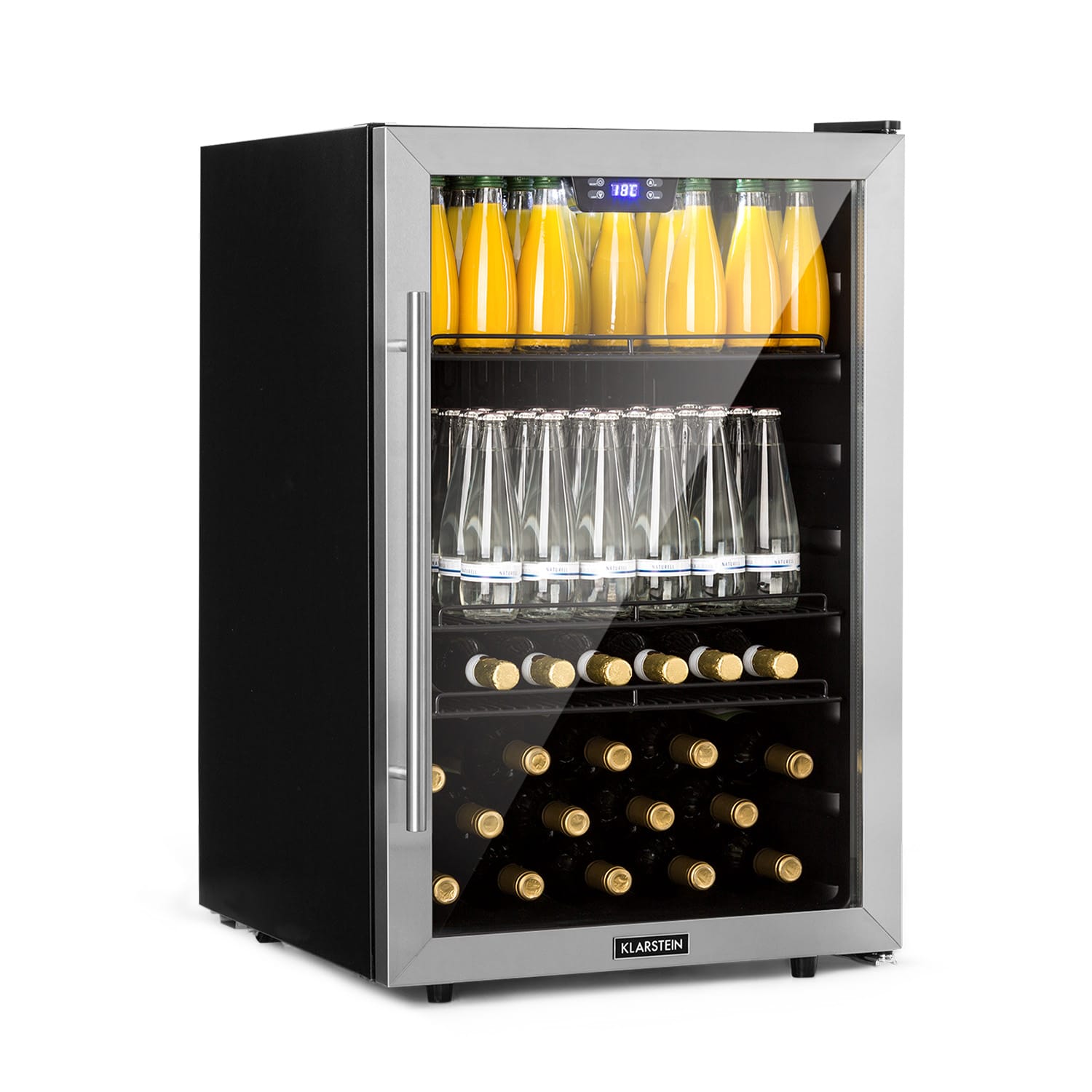 Klarstein Beersafe XXL, lednice, 147 l, sklo, energetická třída F, nerezová ocel