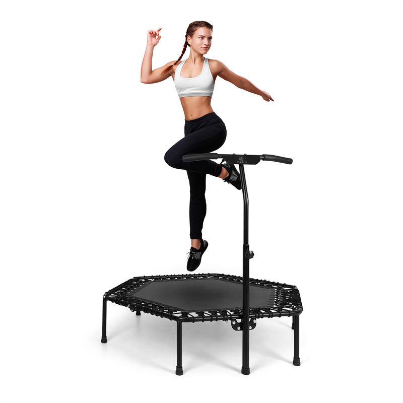 Levně KLARFIT Jumpanatic Pro, Fitness trampolína, 50"/127 cm, tyč s rukojetí, černá