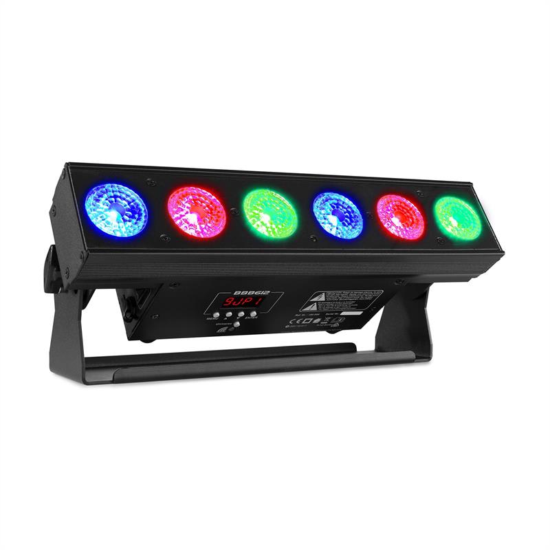 Beamz BBB612, battery bar, svetelná rampa s batériou, 6 x 12 W 6 v 1 RGBAW-UV LED dióda, 55 W, čierna