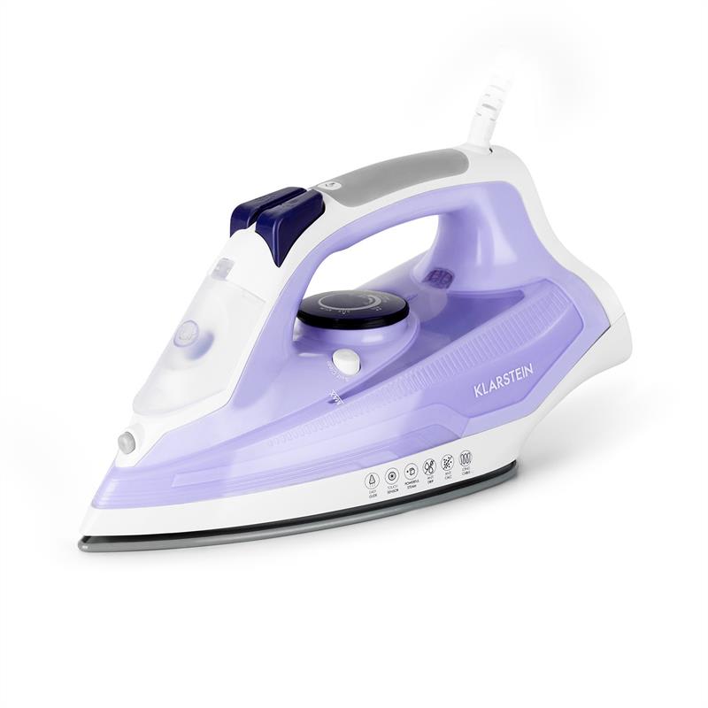 Klarstein Steam Bro, fier de călcat pe aburi, 2200 W, 300 ml, EasyGlide, senzor tactil, violet