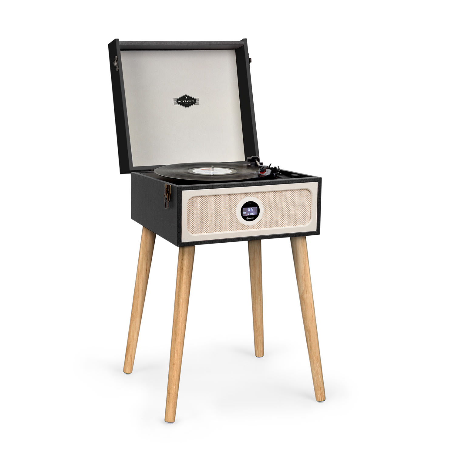 Levně Auna Sarah Ann DAB gramofon, 3/45/78 rpm, DAB+/FM rádio, bluetooth, černý