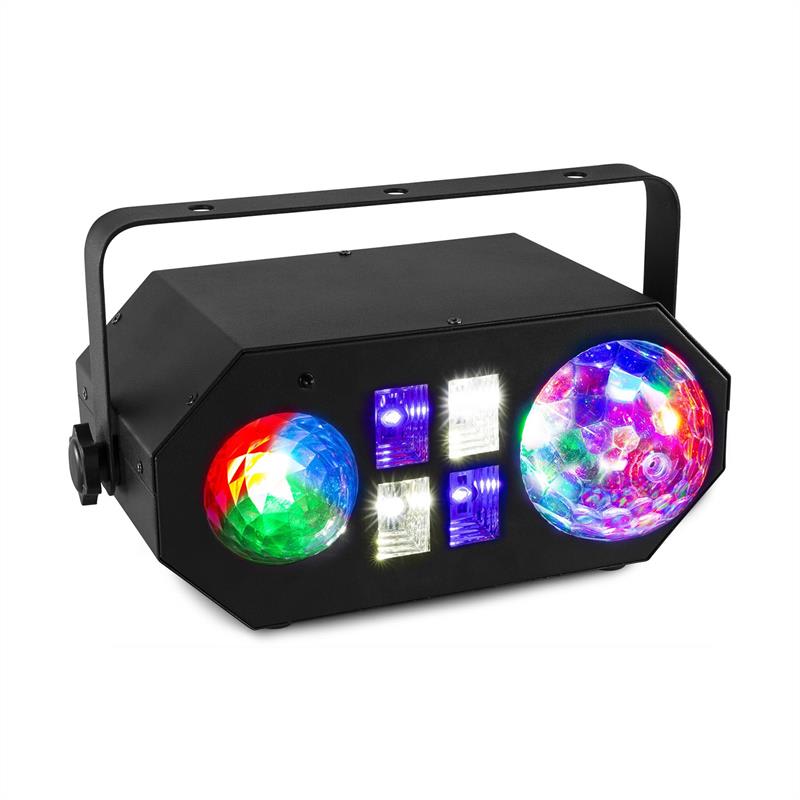 Beamz ledwave led, jellyball, 6 x 3 w rgb, waterwave 1 x 4 w rgbw, uv/stroboszkóp 4 x 3 w, fekete