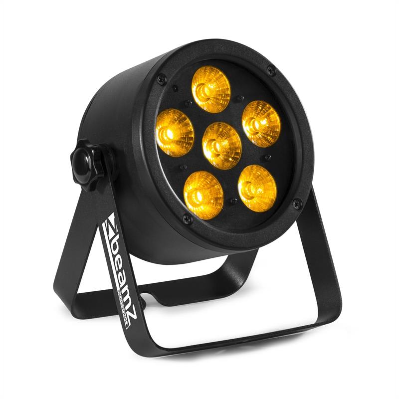 Beamz professional bac302, propar reflektor, 6 x 12 w, 6 v 1 led rgbwa-uv diódy, stmievanie, diaľkový ovládač