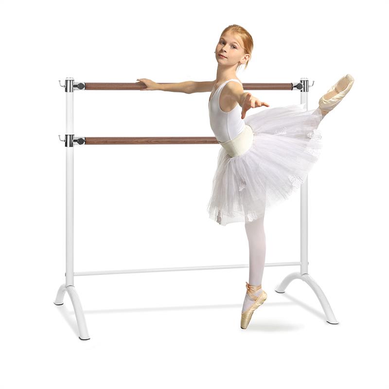 E-shop KLARFIT Barre Anna, dvojitá baletná tyč, 110 x 113 cm, 2 x 38 mm Ø, biela