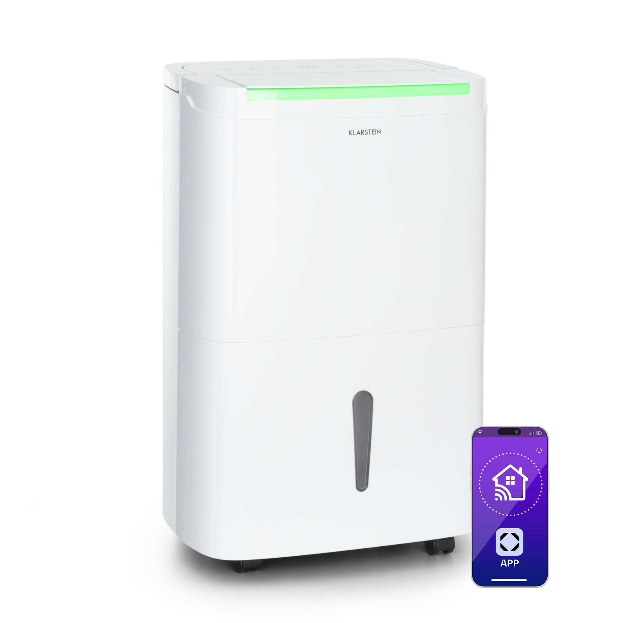 Klarstein DryFy Connect 40 Smart, Odvlhčovač vzduchu, WiFi, Kompresný, 40l/d, 35-45m², Biela