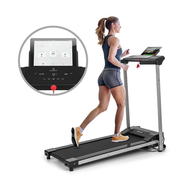 E-shop KLARFIT Treado Active, bežecký pás, 1,0 PS, 10 km/h, 36 x 100 cm, bluetooth, dotykový displej