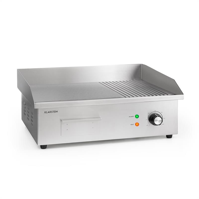 Klarstein grillmeile 3000gr, elektrický gril, 3000 w, grilovacia platňa 54,5 x 35 cm, hladký/rebrovaný